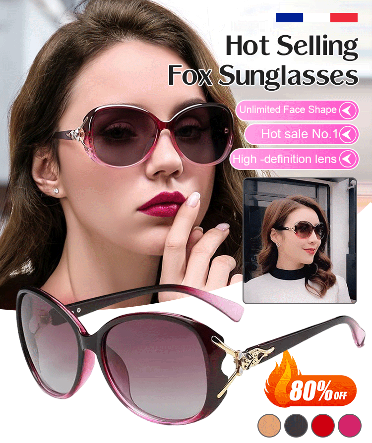 Hot selling diamond fox sunglasses