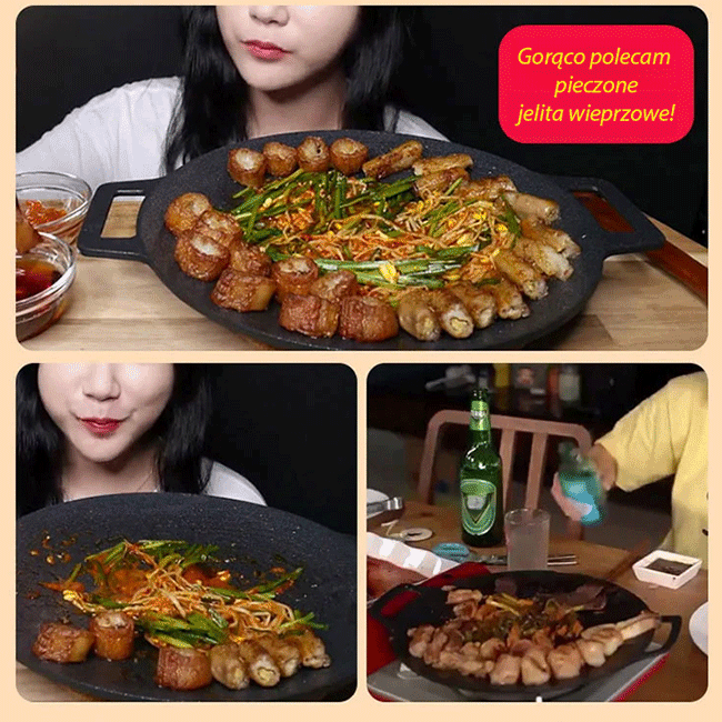 Przenośna zewnętrzna patelnia grillowa z kamienia Maifan.