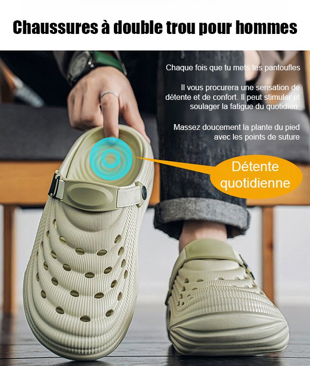 【Augmentez de 5 cm, soutenez la voûte plantaire】Chaussures à trous pour hommes à double usage-FBA