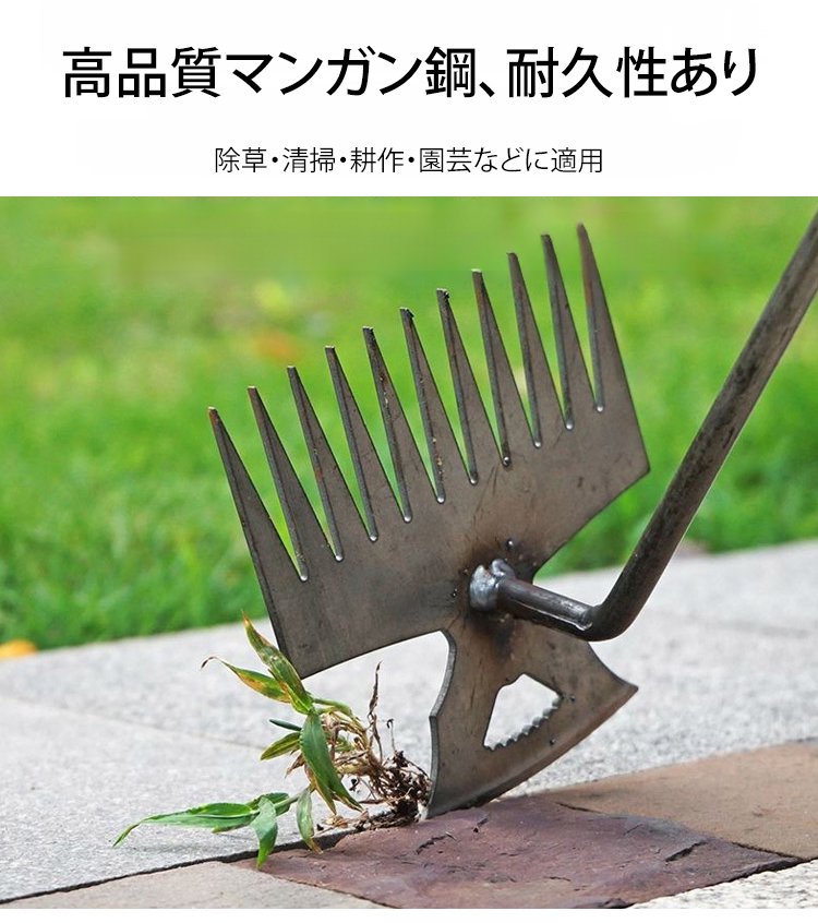 落葉掃除に使われる草刈りレーキ