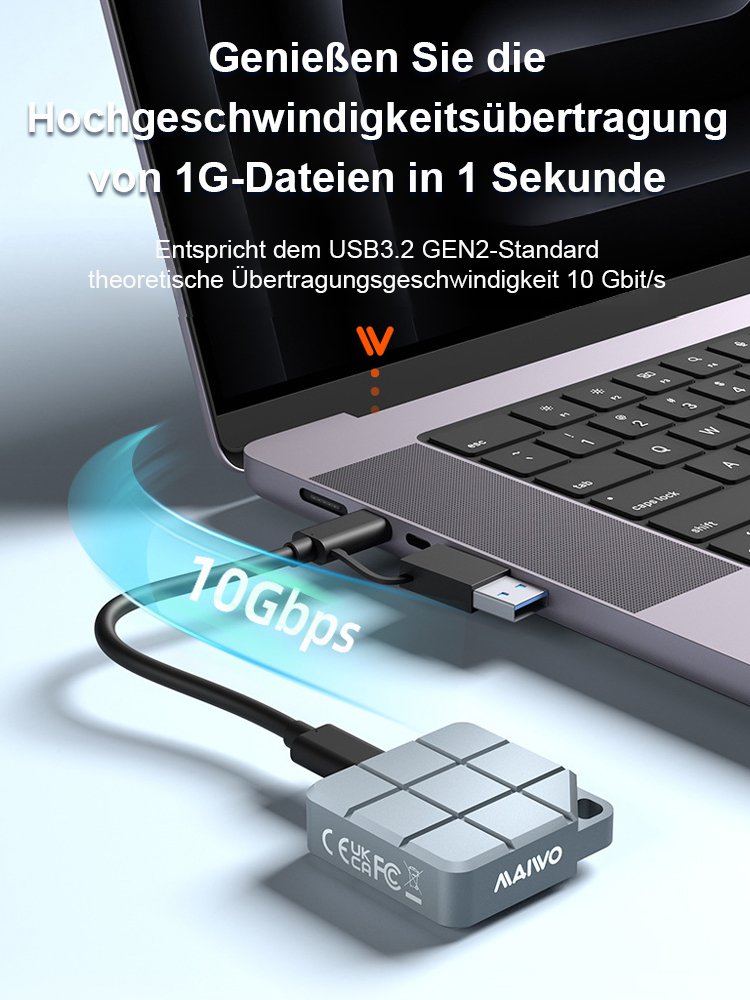 【1-Sekunden-Übertragung】Tragbare Hochgeschwindigkeits-SSD