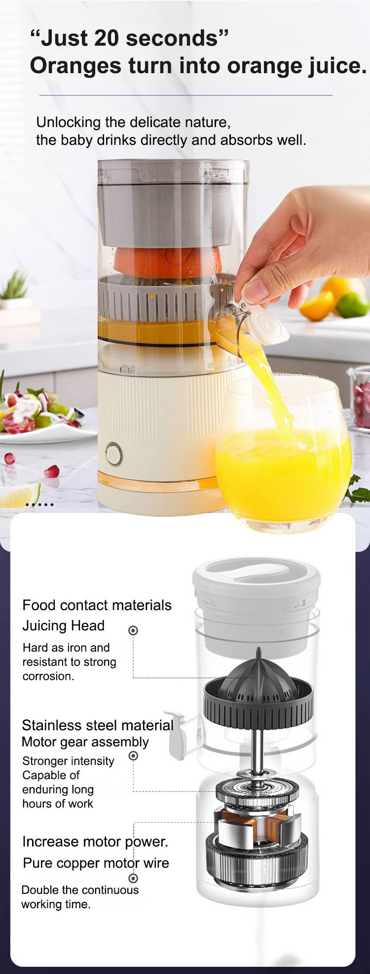 Fast juicing with automatic pulp separator