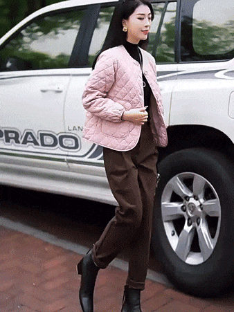 圓領小香風氣質肌理感羽絨棉服