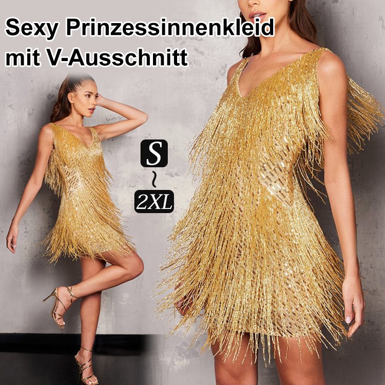 Sexy Prinzessinnenkleid mit V-Ausschnitt