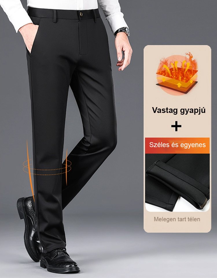 Vastag gyapjú bélelt üzleti öltöny nadrág