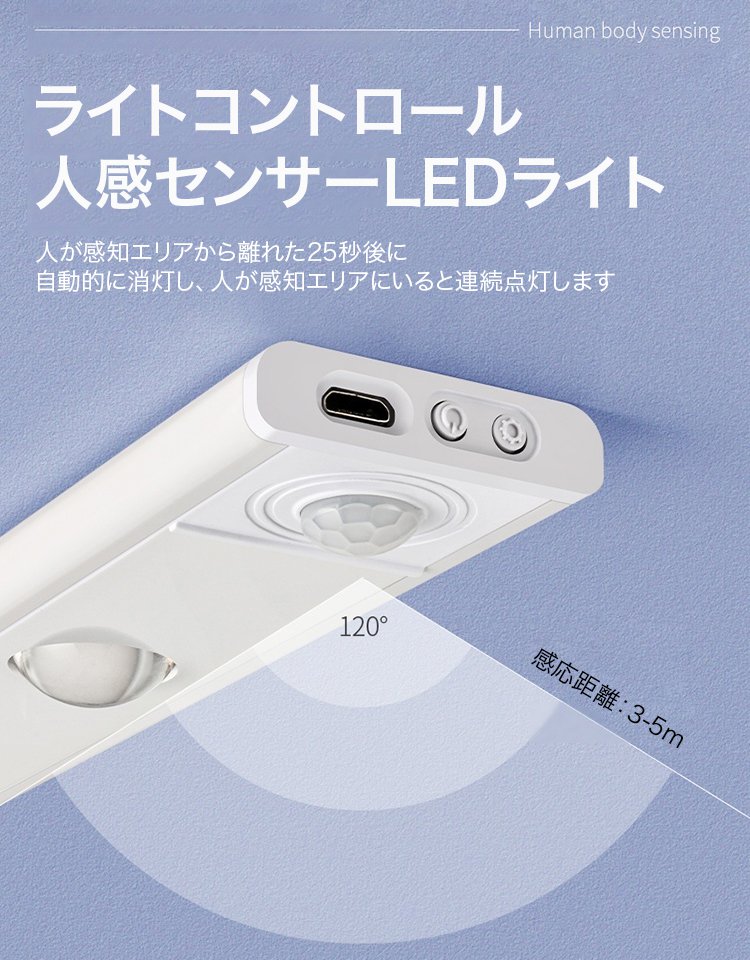 超薄型人感センサーLEDライト