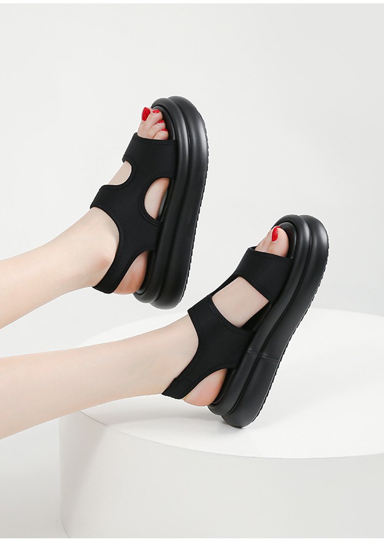 夏向け本革厚底サンダル