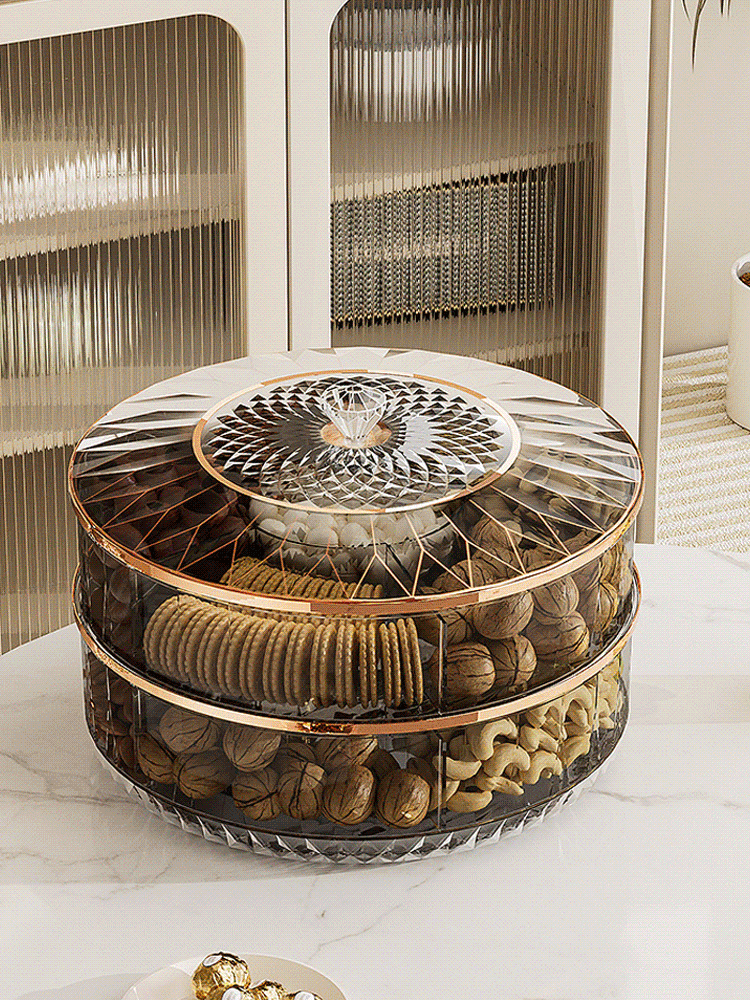 輕奢旋轉乾果收納盤