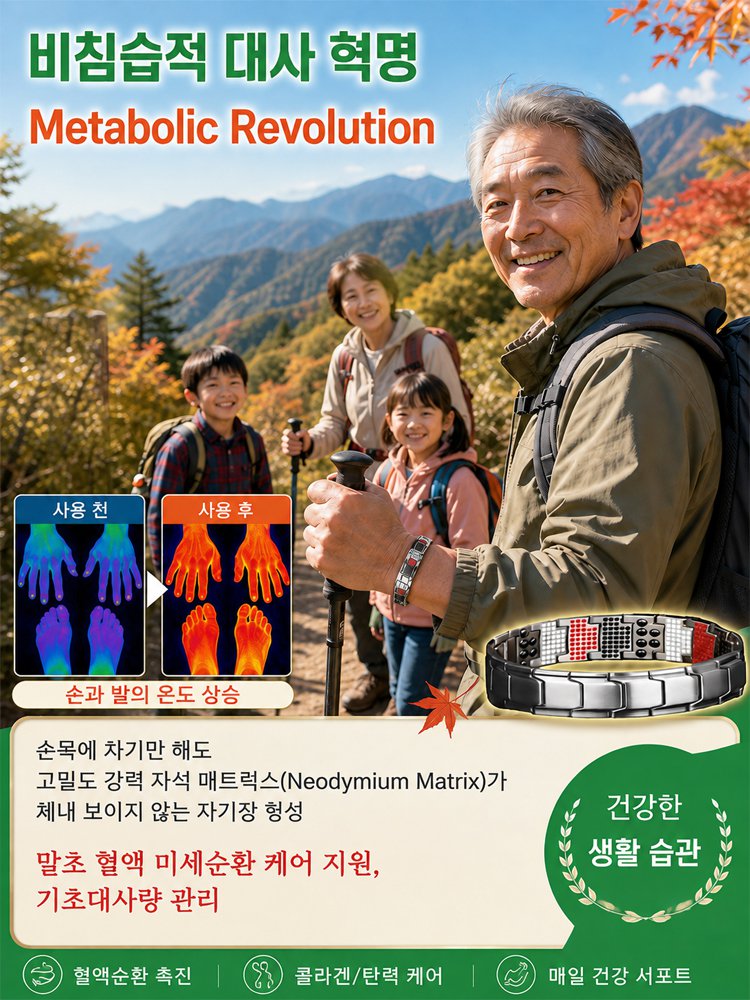 【프리미엄 의료 케어급】다점 자석 자기 케어 팔찌