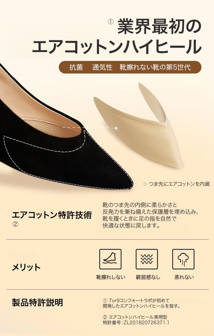 柔らかい羊革素材のハイヒールアップ写真