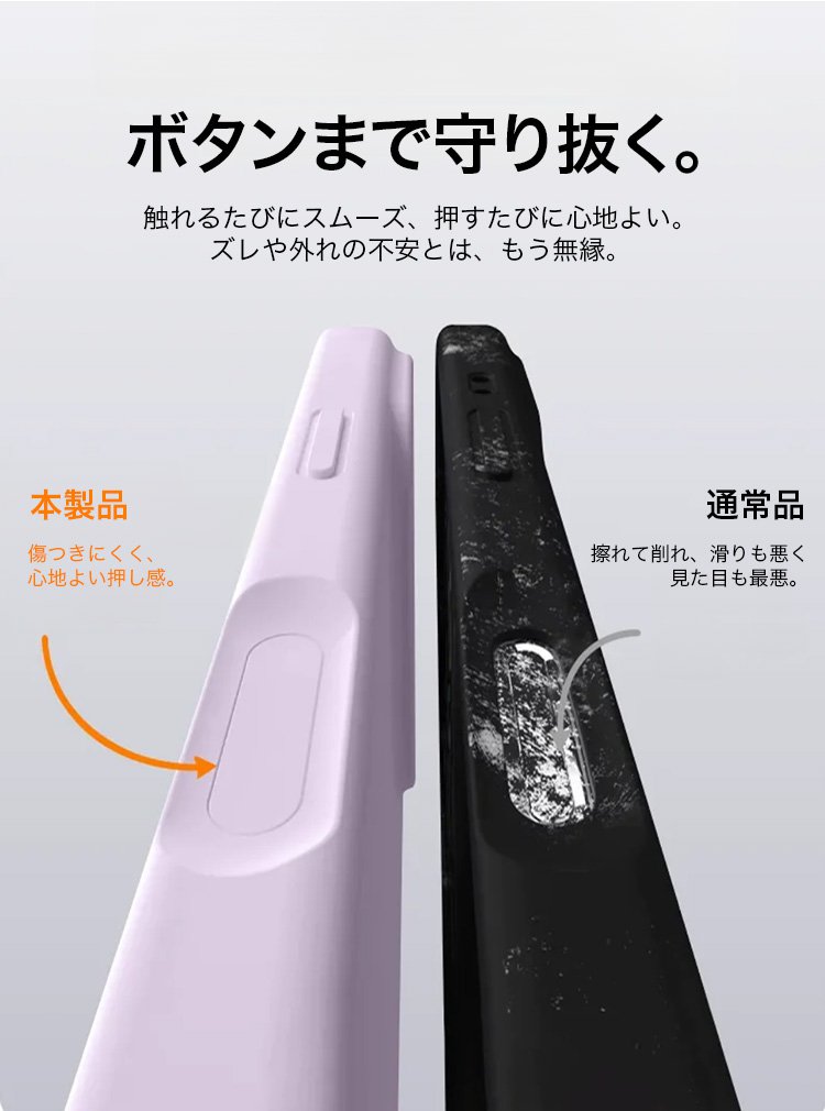 高機能ボタン付きiPhoneケースの側面デザイン