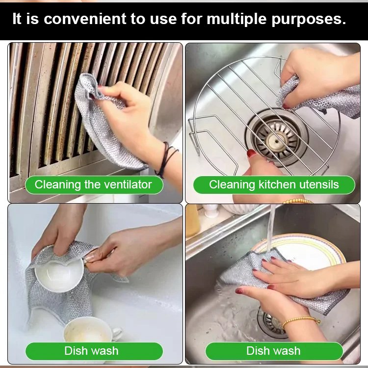 【stain removal】Double-sided silver silk bamboo charcoal cleaning cloth