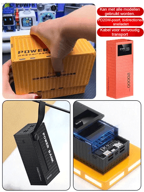 【20000mAh container】Nieuwe super snelle 66W powerbank