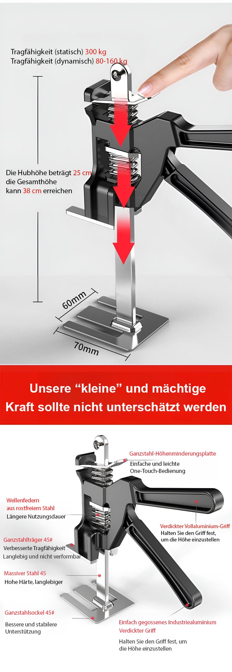 Langlebige Ganzmetall-Konstruktion