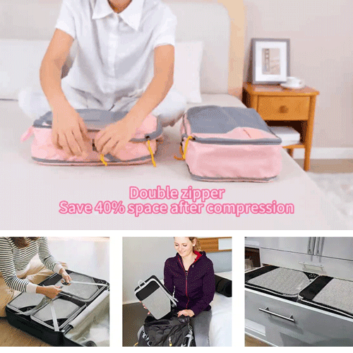 【Juego de tres piezas compresibles】 Bolsas de clasificación y almacenamiento de equipaje de viaje li