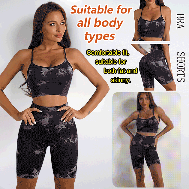 Tie-dye Bralette and Tank Top Fitness Set