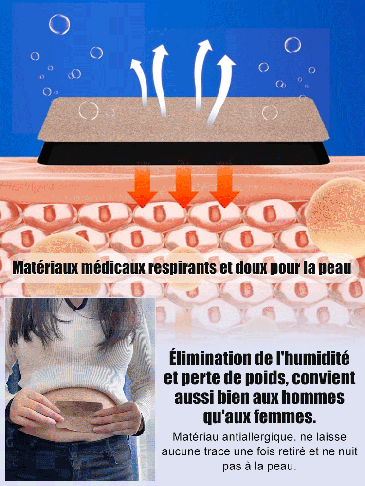 【Formule à base de plantes】 Patch de point d'acupuncture pour éliminer l'humidité.
