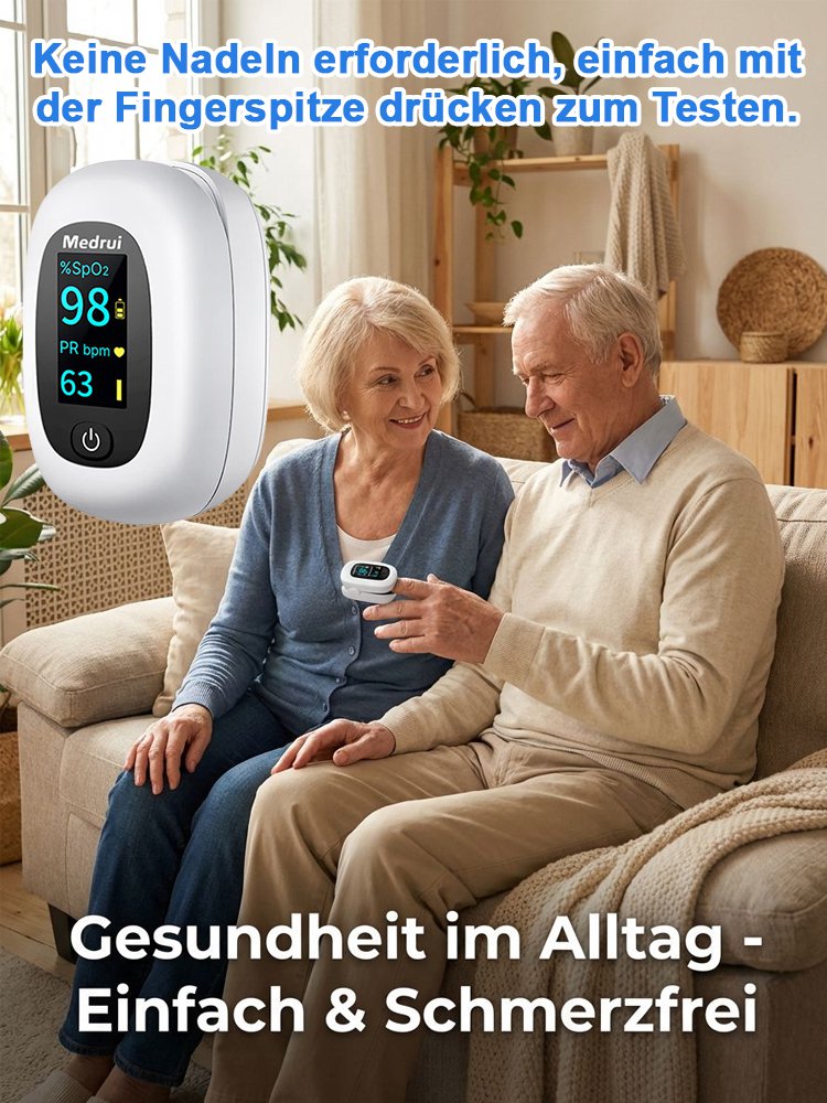 3-in-1-Blutzucker-, Herzfrequenz- und Pulsoximeter