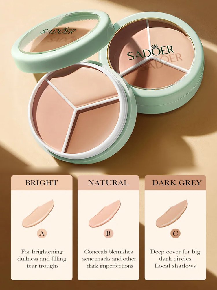 Contour and Highlight Three-Color Concealer