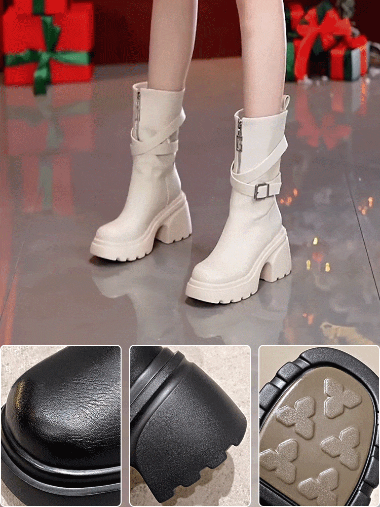 「7cm身長アップ」ミドルブーツ