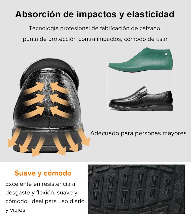Zapatos de cuero casuales y elegantes para hombre