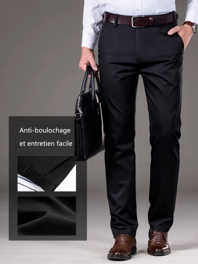 Pantalon de costume en soie glacée pour hommes