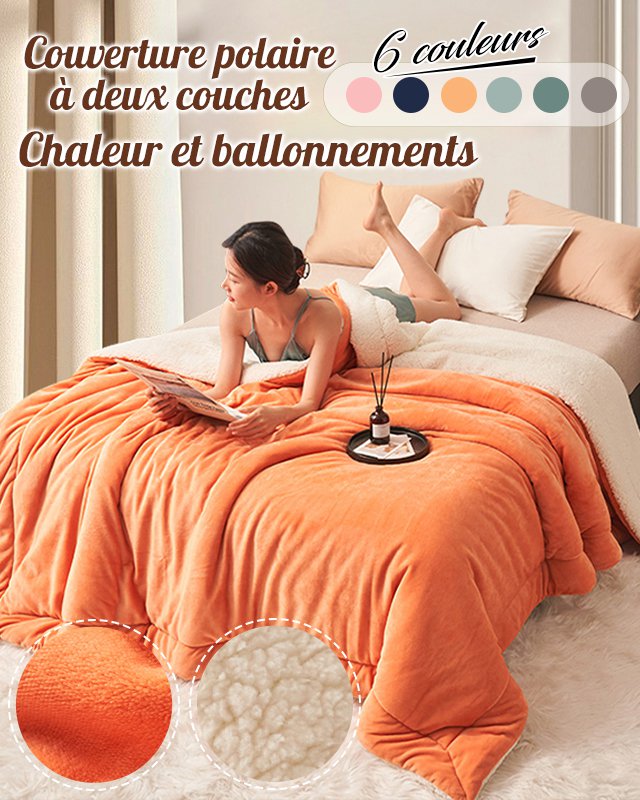 Couverture en laine polaire double couche pour l'hiver
