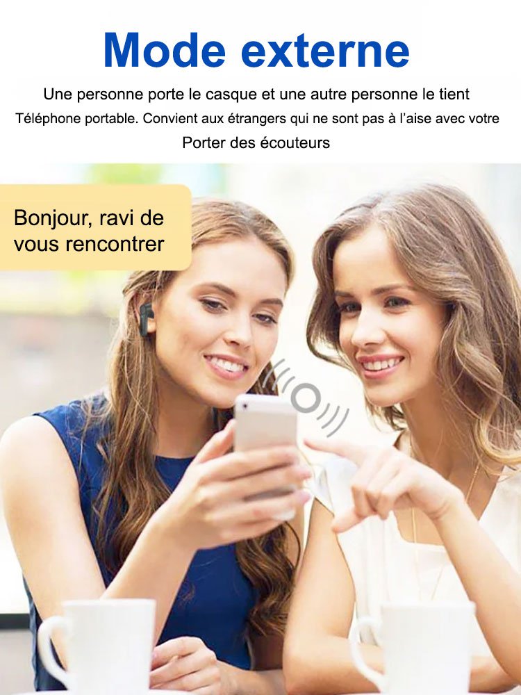 Casque de traduction en temps réel Bluetooth Smart Voice