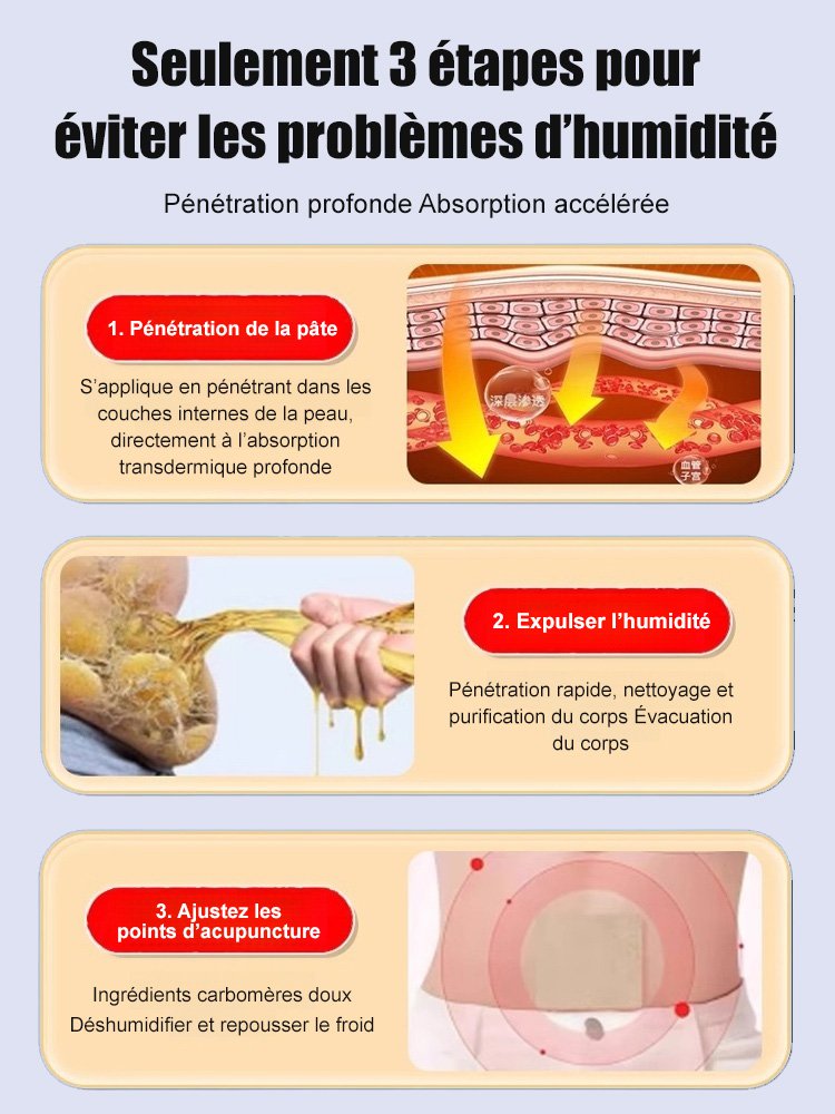 【Formule à base de plantes】 Patch de point d'acupuncture pour éliminer l'humidité.