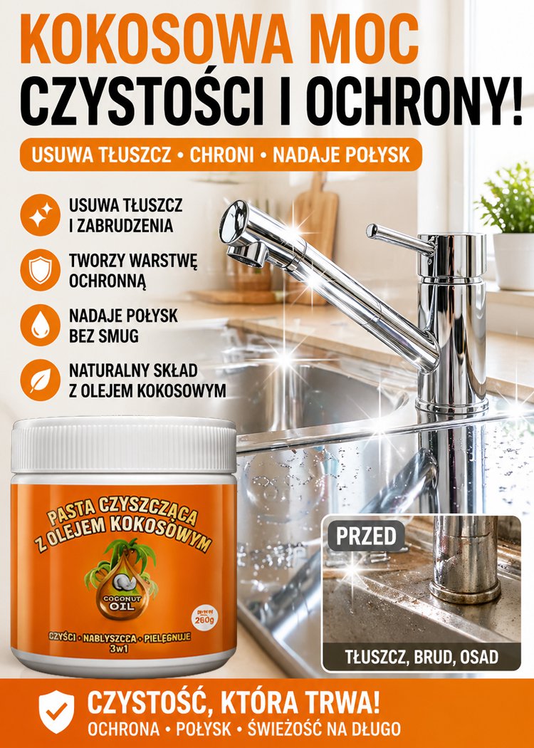 Mocna pasta czyszcząca z olejem kokosowym