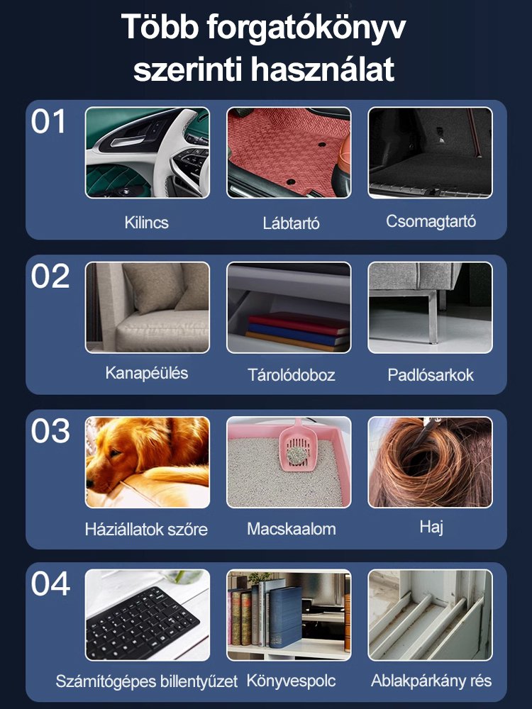 Vezeték nélküli hordozható autó és otthoni porszívó