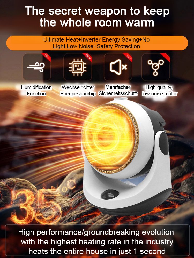 [Like a spring breeze] Silent household spray hot and cold dual-purpose air heater