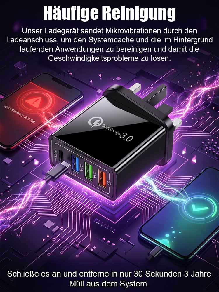 【Erhöhen Sie die Akkulaufzeit Ihres Handys】Vier-Port-Reiseladegerät