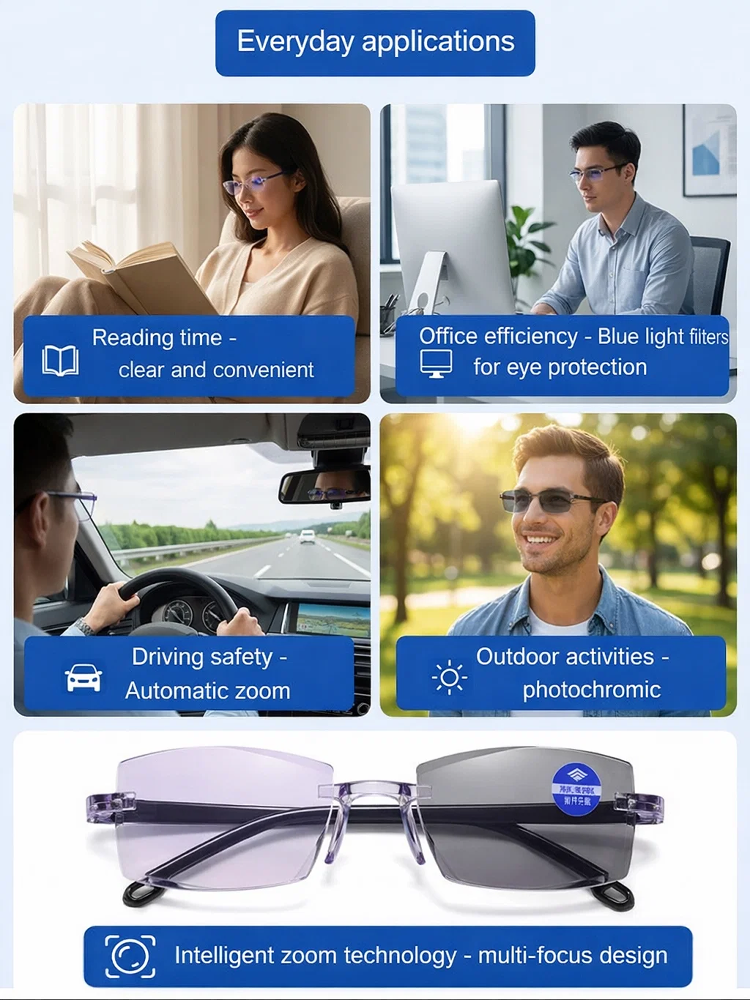 [Vision Returns to 20 Years Old] Smart Zoom Comfort Reading Glasses