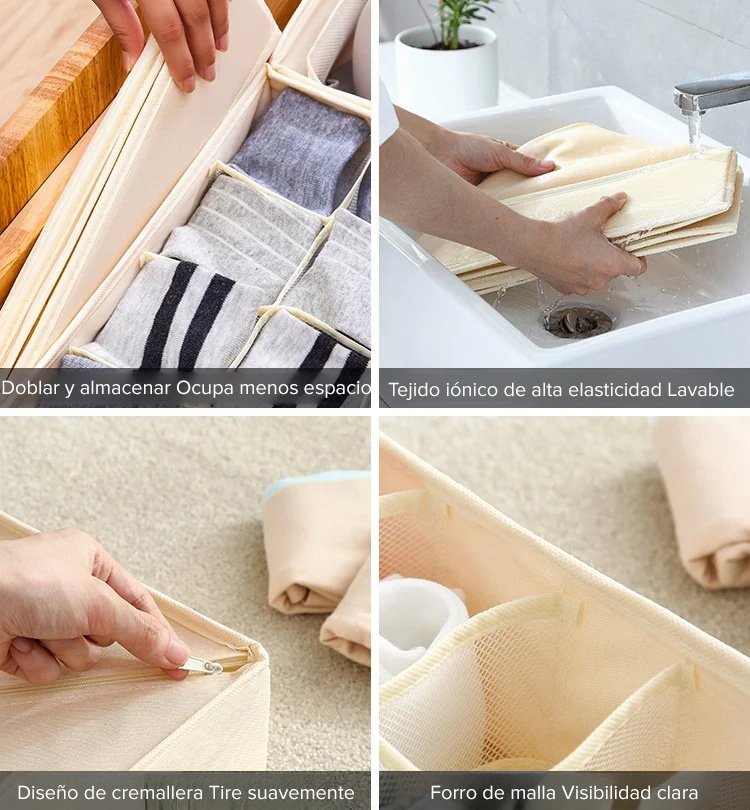 Caja de almacenamiento de ropa interior plegable