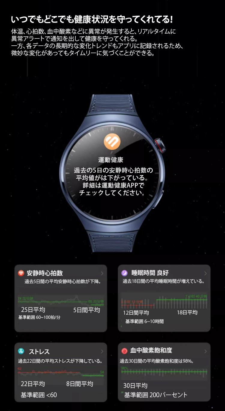 長時間バッテリー搭載スマートウォッチ