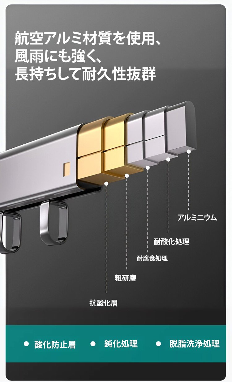 簡単に取り付けできる吸盤式物干しラック