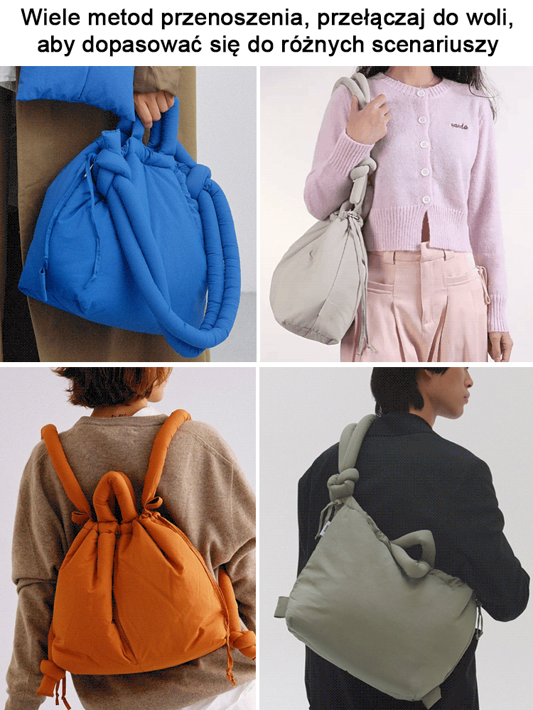 【Lekki, wodoodporny, o dużej pojemności】Wielofunkcyjna torba typu bucket z tkaniny puchowej