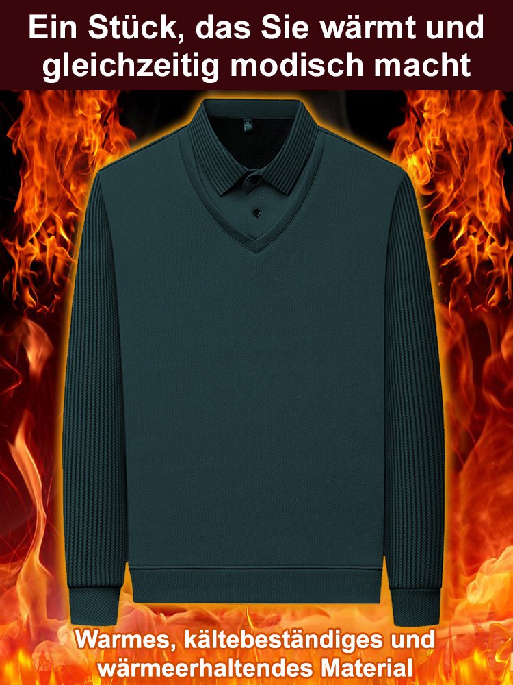 Gepolstertes zweiteiliges Langarm-Poloshirt für Männer