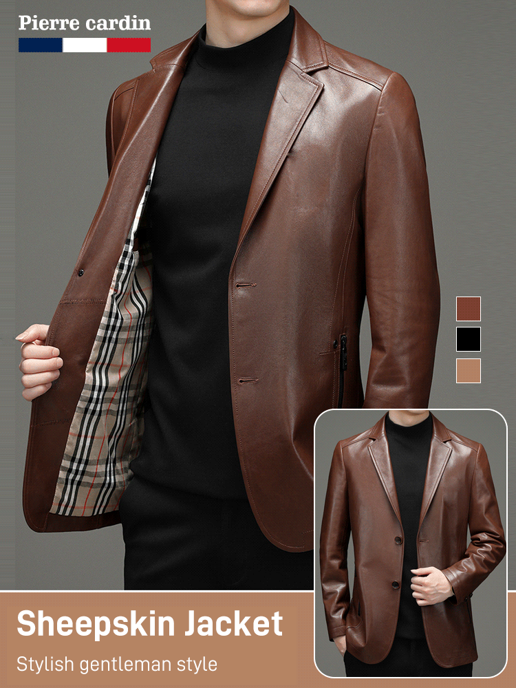 Men's comfortable and warm high-quality leather jacket