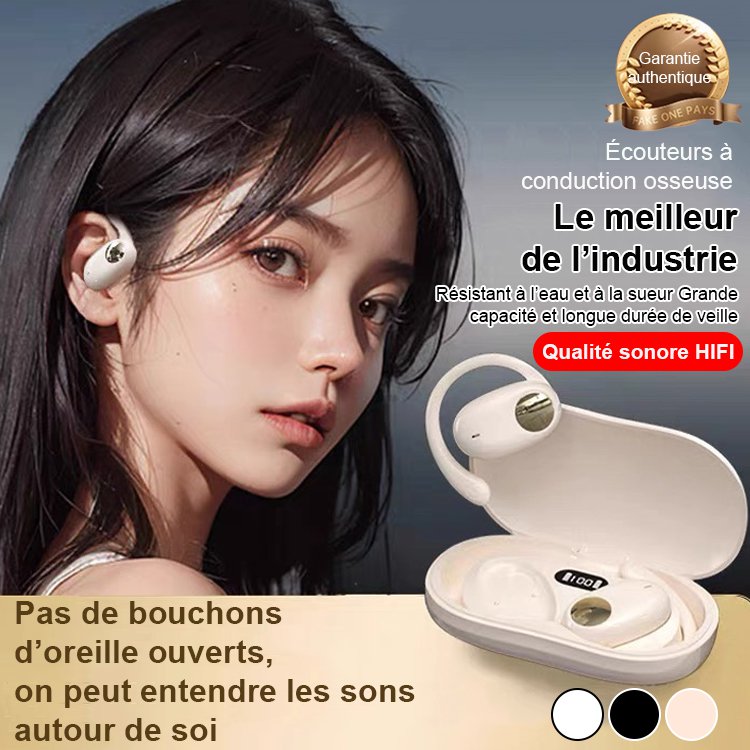 Casque d'écoute Bluetooth OWS pivotant à 80