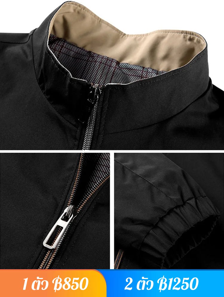 เสื้อแจ็คเก็ตคอจีนลำลองระดับไฮเอนด์ของผู้ชาย