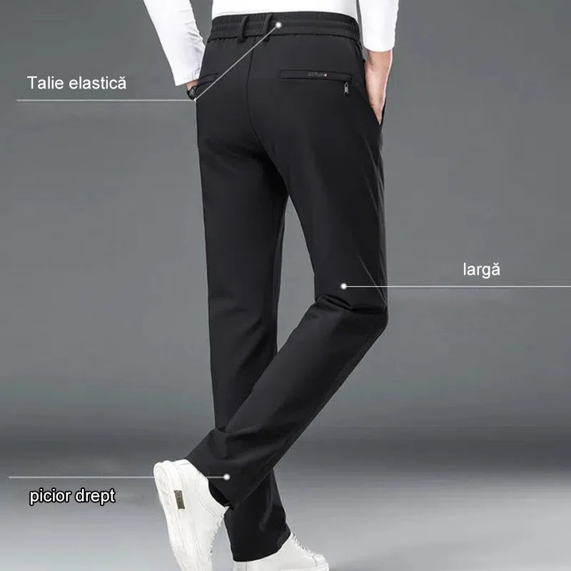 Pantaloni sport cu talie elastică și curea groasă pentru sezonul toamnă-iarnă.