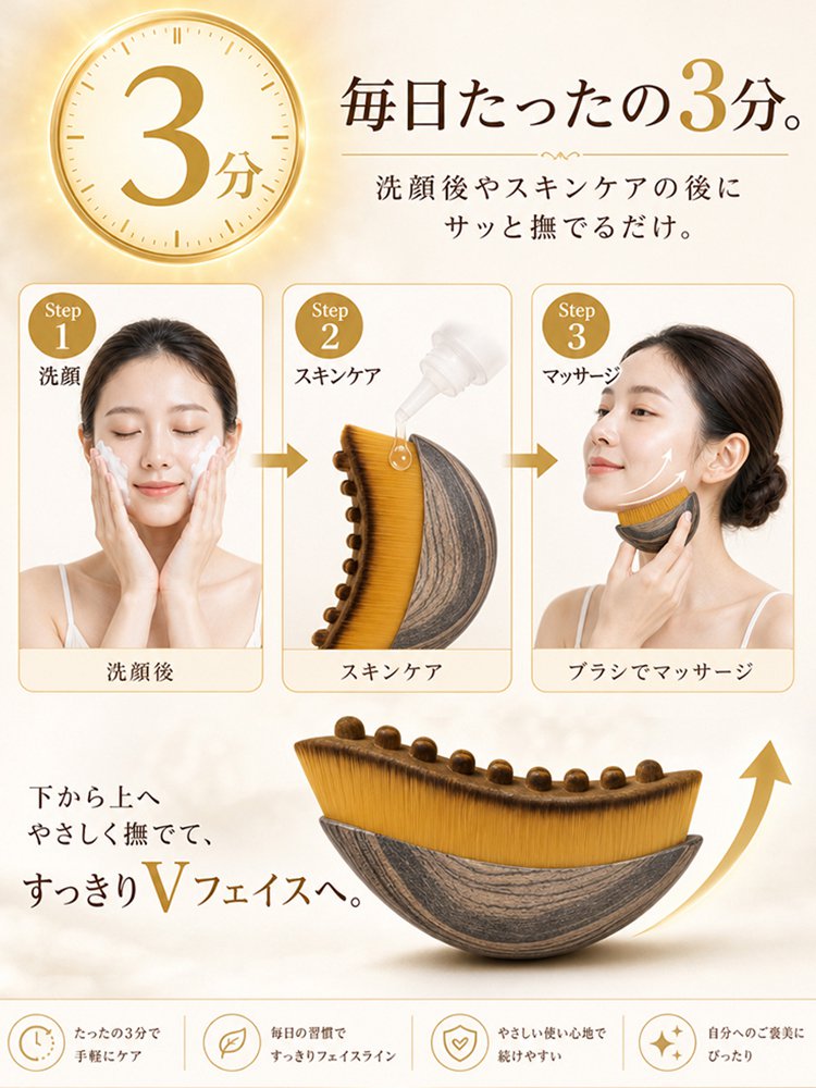 【皮膚科医監修】小顔ケアブラシ