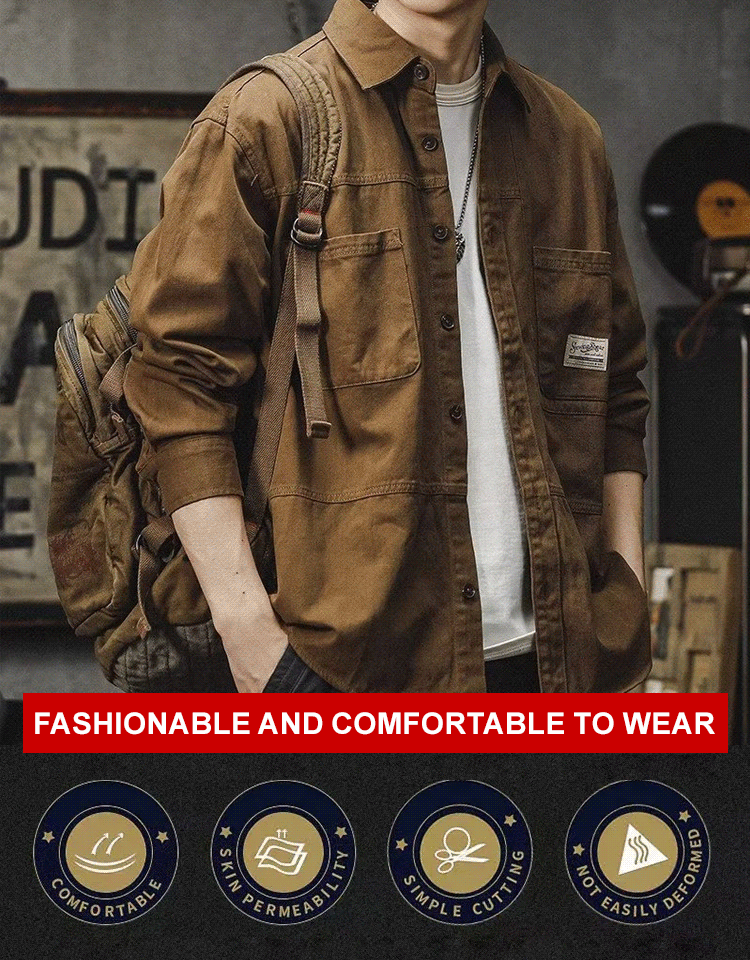 Japanese-style high-end casual cool workwear shirt