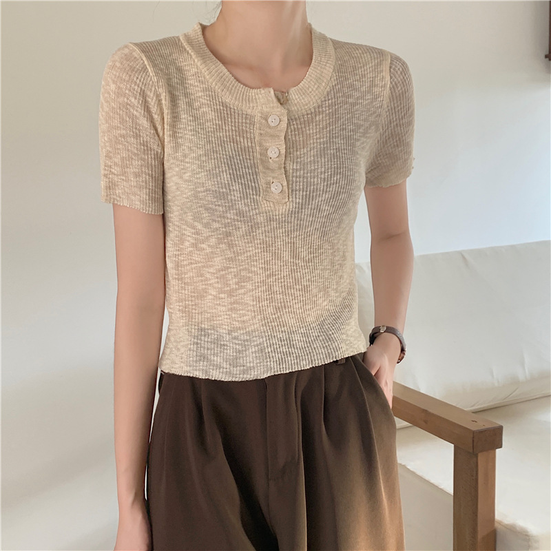 여성 봄, 여름 리넨 스웨터