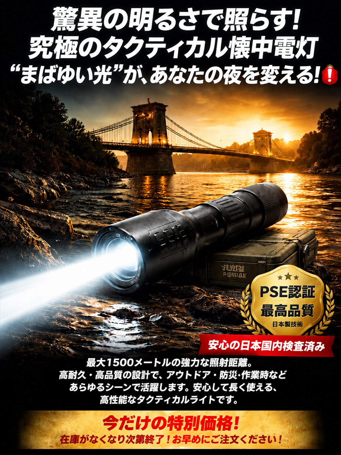 【超高輝度スカイキャノン】高出力レーザー照射ライト