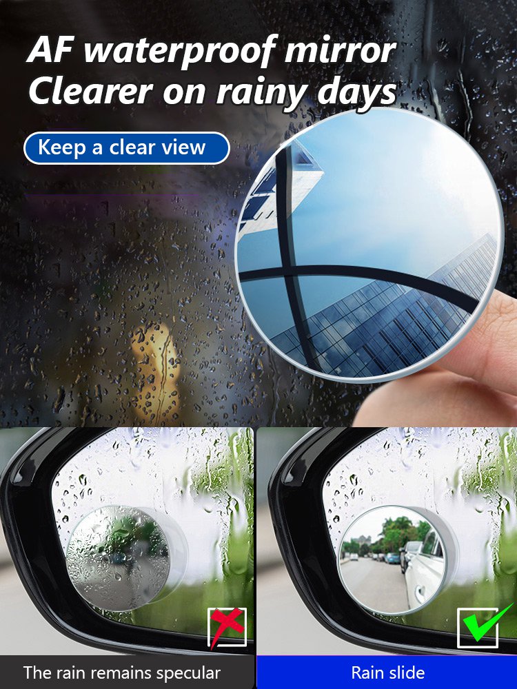 [Adsorb at will without falling off] Nano vacuum suction cup reversing small round mirror