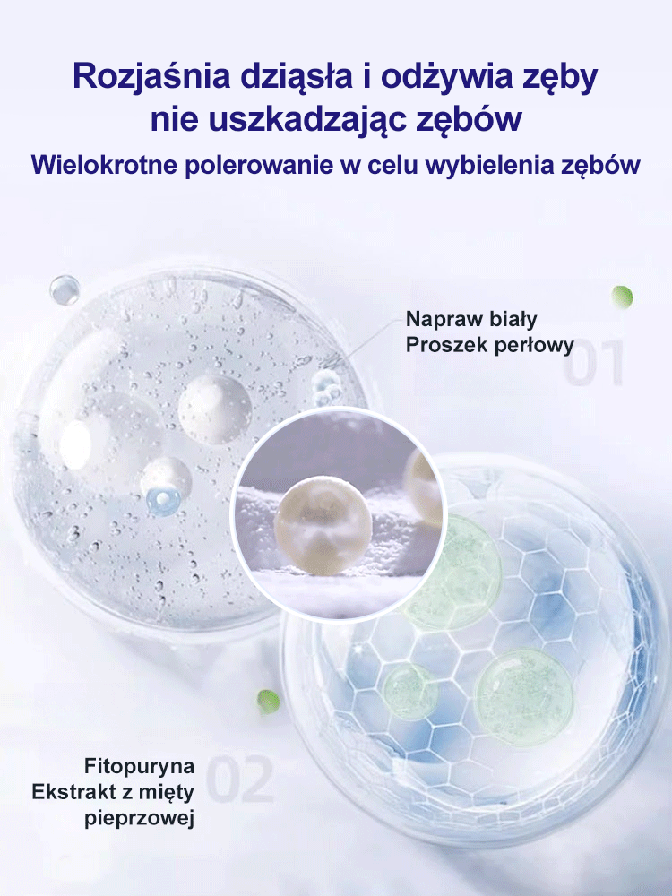 Perłowy wybielający proszek do zębów z probiotykami