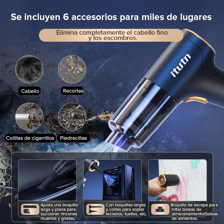 Aspiradora de mano inalámbrica para automóviles iTutn